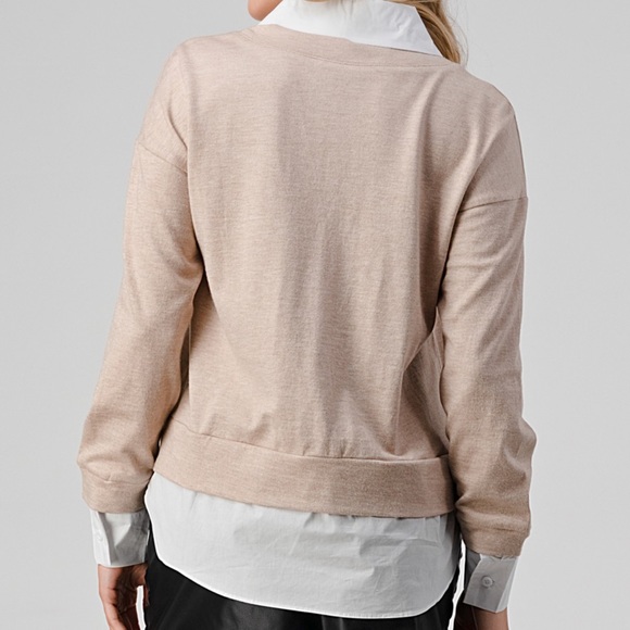 09 V Neck Shirt Contrast Sweater Long Sleeve Top - Picture 3 of 3